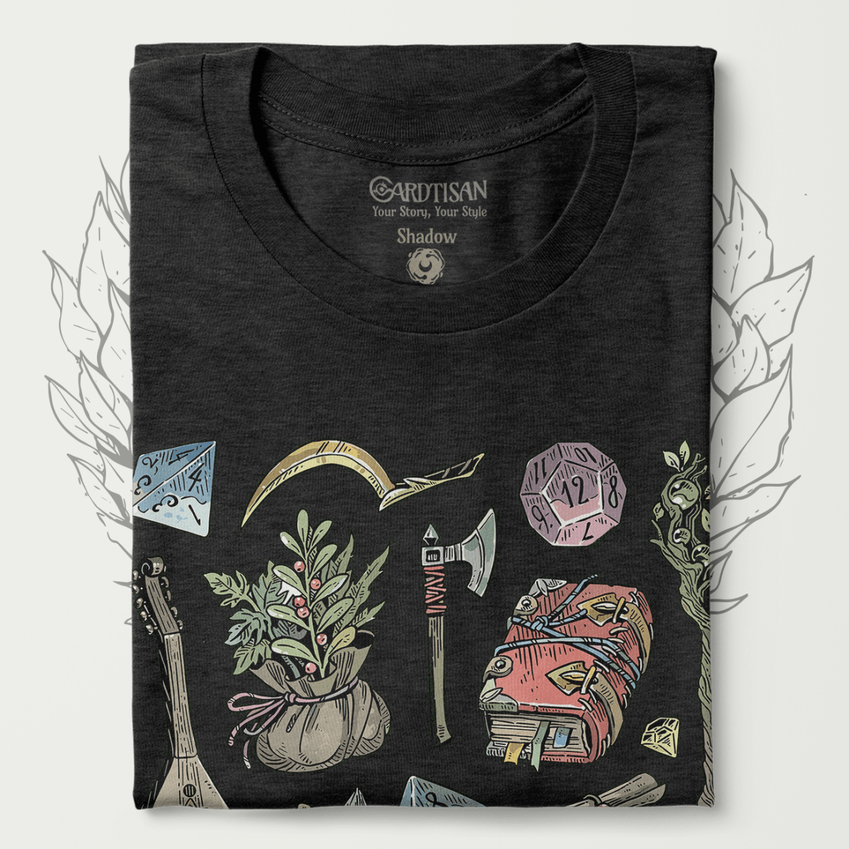 Adventurer's Bag T-Shirt - Cardtisan - T-Shirt - Shadow - S - casual wear - dnd