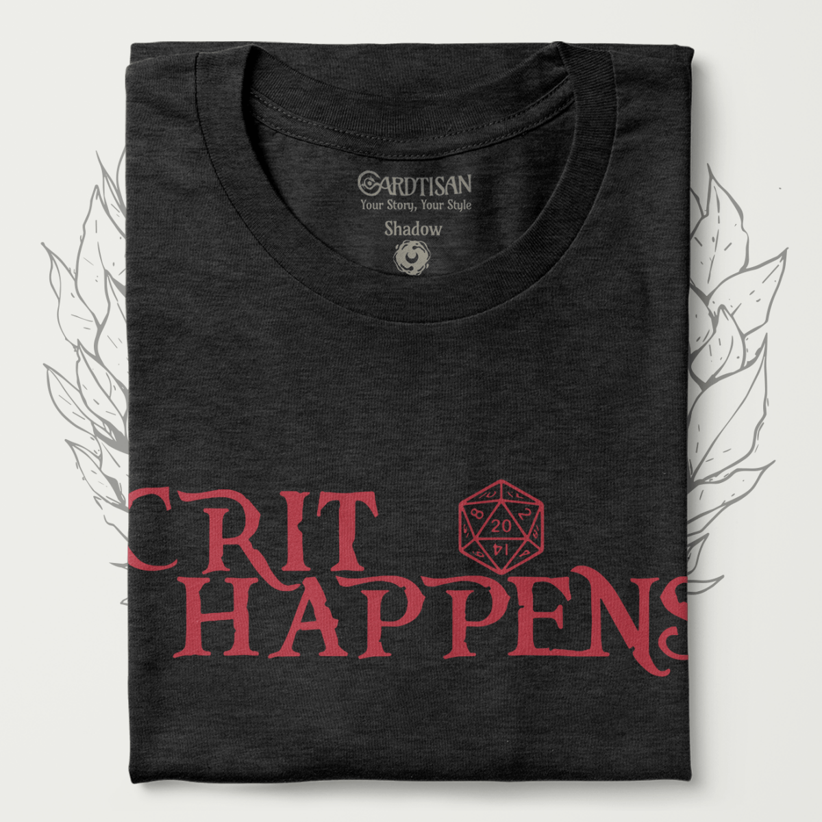 Crit Happens T-Shirt - Cardtisan - T-Shirt - Shadow - S - casual wear - dnd