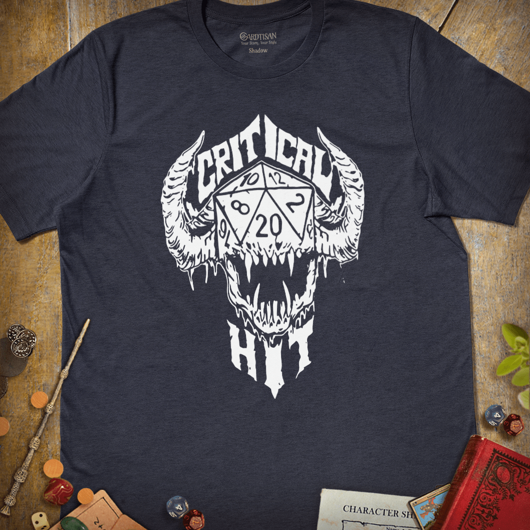 Critical Hit Skull T-Shirt - Cardtisan - T-Shirt - Abyssal - S - casual wear - dice