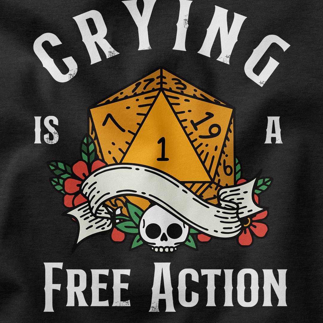 Crying Free Action T-Shirt - Cardtisan - T-Shirt - Shadow - S - casual wear - dnd