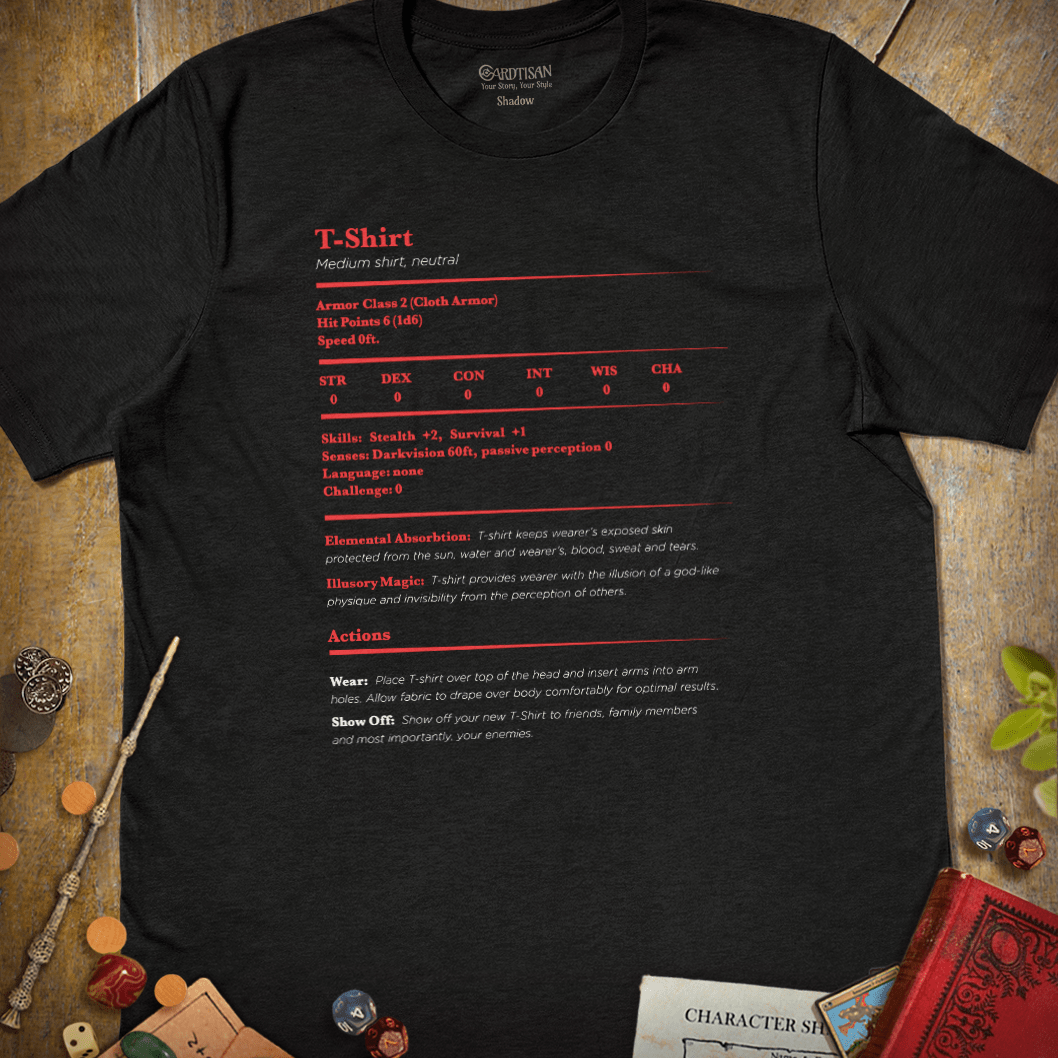 DnD Rulebook Page T-Shirt - Cardtisan - T-Shirt - Dark - S - casual wear - dnd