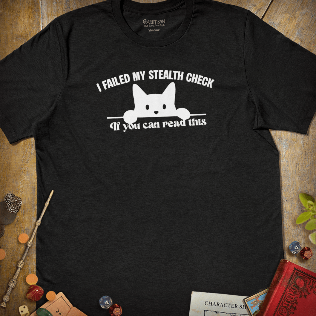 Failed Stealth Check T-Shirt - Cardtisan - T-Shirt - Dark - S - casual wear - dnd