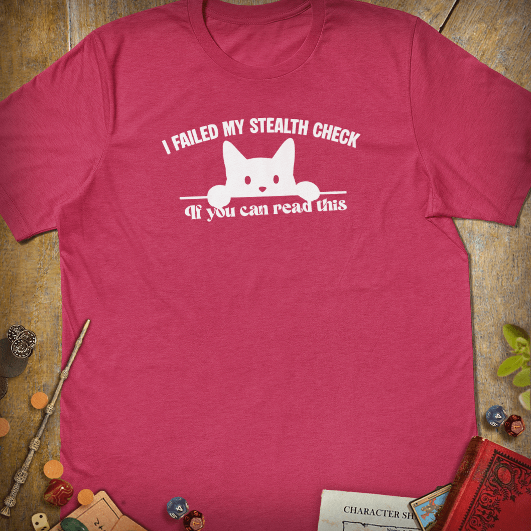Failed Stealth Check T-Shirt - Cardtisan - T-Shirt - Elderberry - S - casual wear - dnd