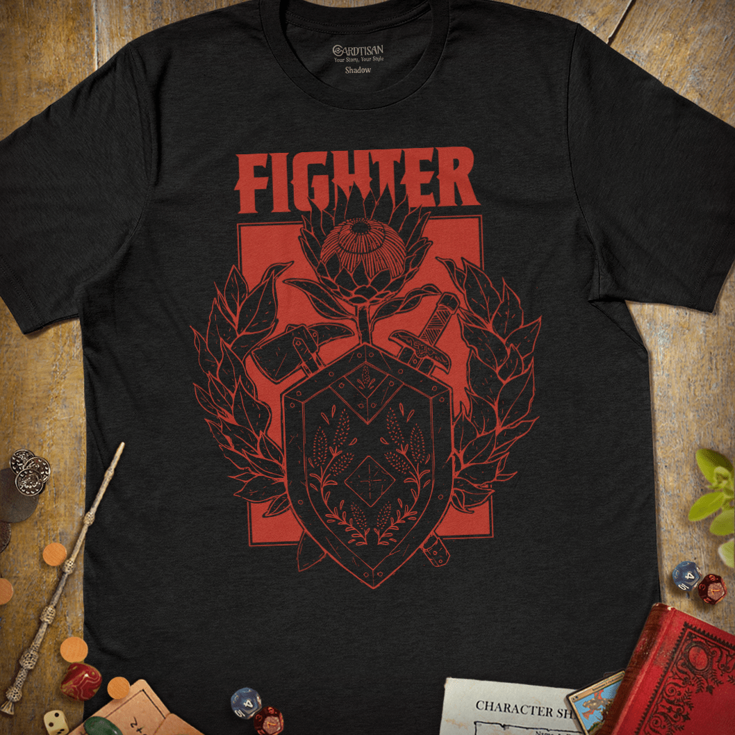Fighter Class T-Shirt - Cardtisan - T-Shirt - Dark - S - casual wear - dnd