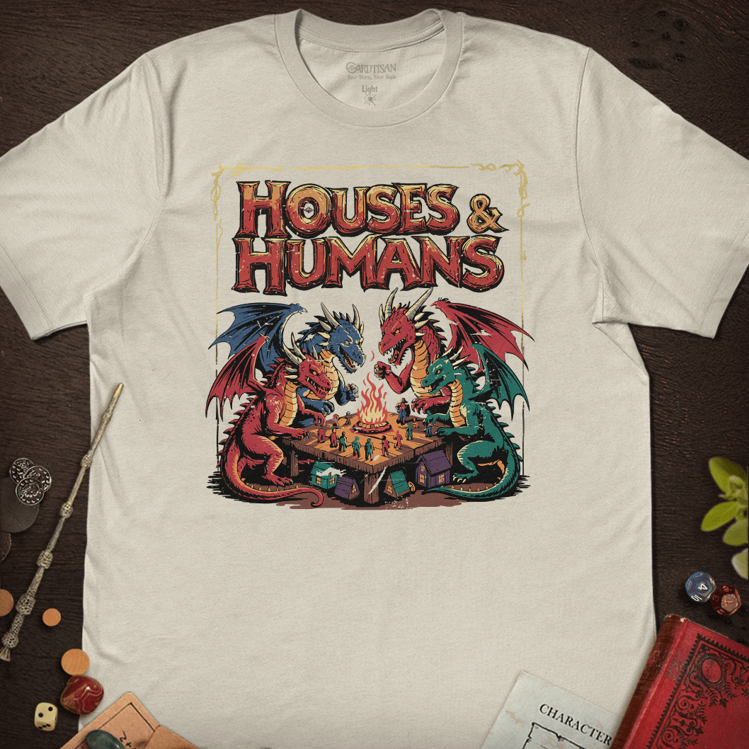 Houses and Humans T-Shirt - Cardtisan - T-Shirt - Light - S - casual wear - dnd