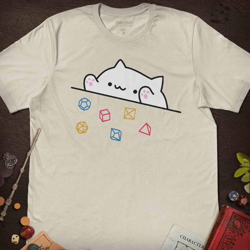 Meowgic Dice T-Shirt - Cardtisan - T-Shirt - Light - S - casual wear - dice