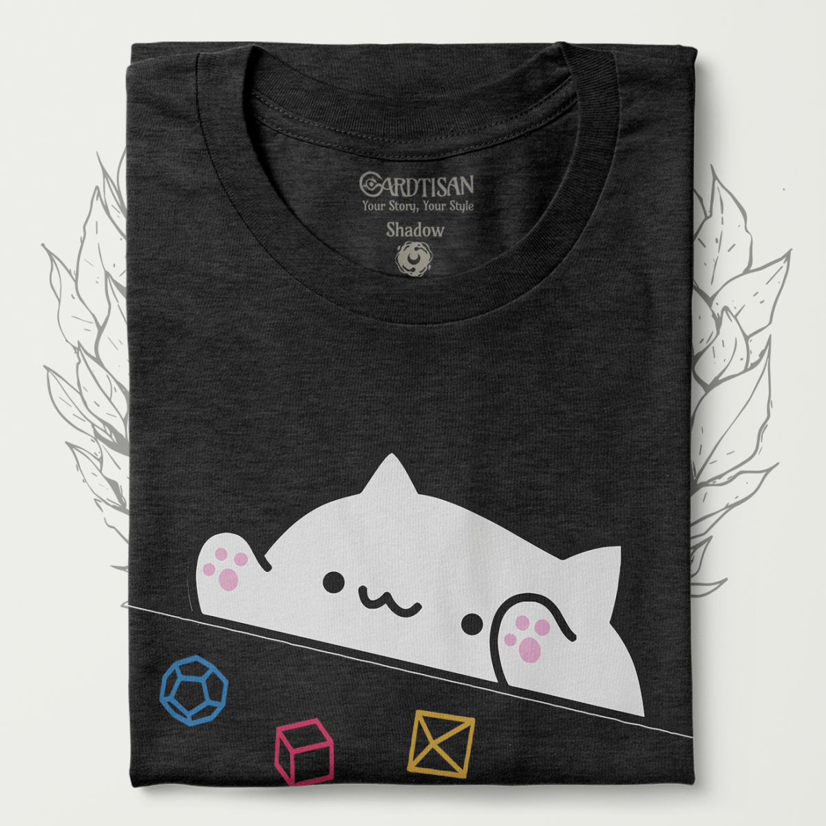 Meowgic Dice T-Shirt - Cardtisan - T-Shirt - Shadow - S - casual wear - dice