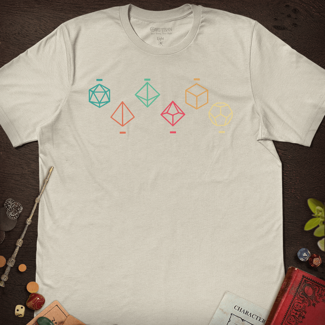 Retro Mini Dices T-Shirt - Cardtisan - T-Shirt - Light - S - casual wear - dnd