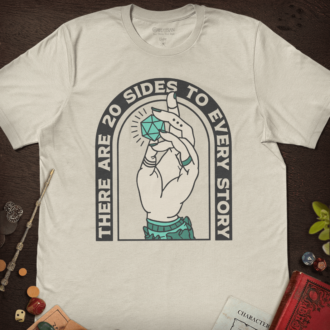 Sides to Every Story T-Shirt - Cardtisan - T-Shirt - Light - S - casual wear - dice