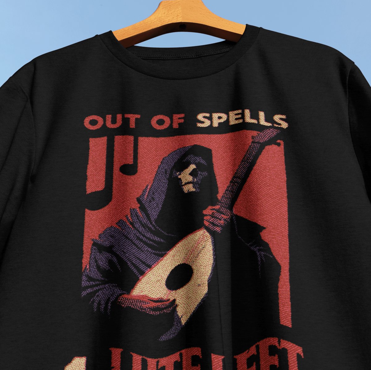 1 Lute Left T-Shirt - Cardtisan - T-Shirt - Black - S - casual wear - dnd