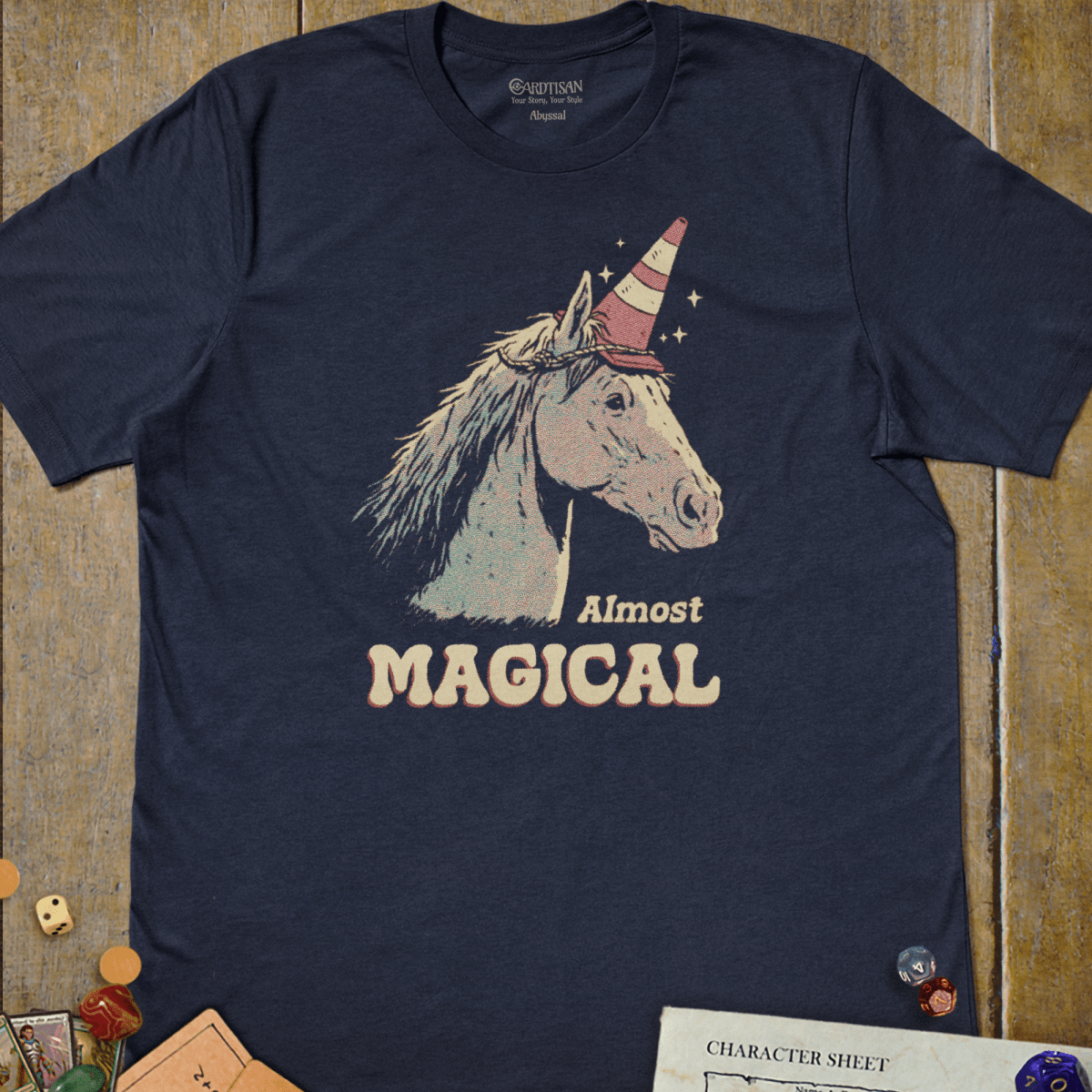 Almost Magical T-Shirt - Cardtisan - T-Shirt - Navy - S - absurd-humor - chaotic-energy