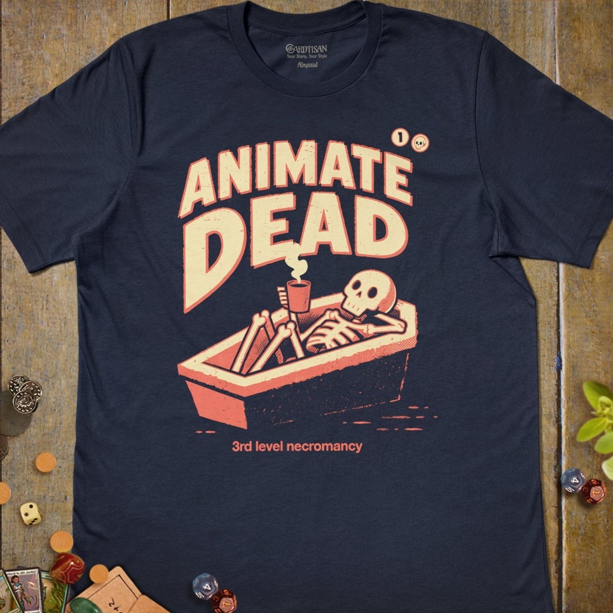 Animate Dead T-Shirt - Cardtisan - T-Shirt - Navy - S - casual wear - dnd