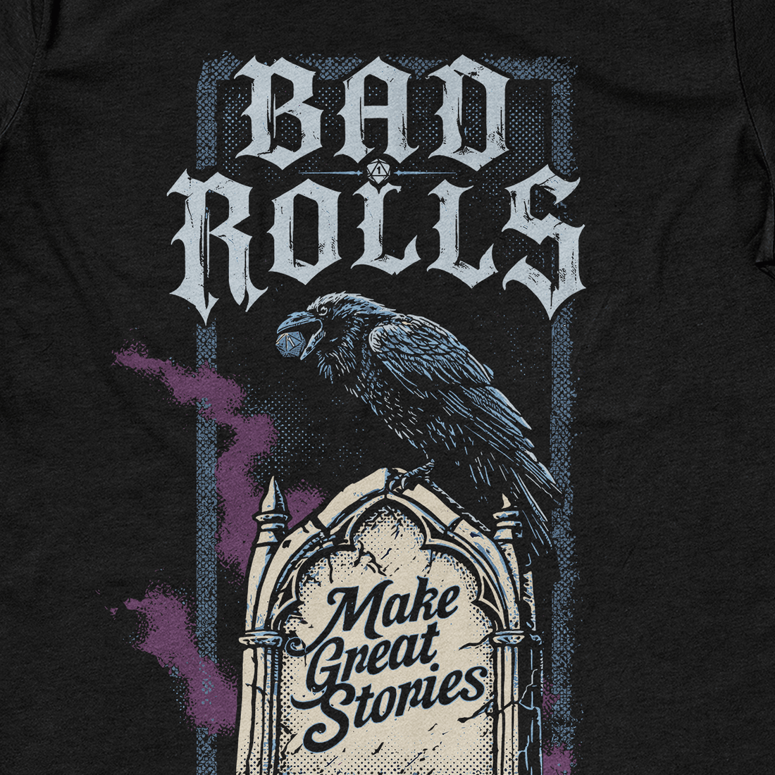 Bad Rolls T-Shirt - Cardtisan - T-Shirt - Black - S - casual wear - dnd
