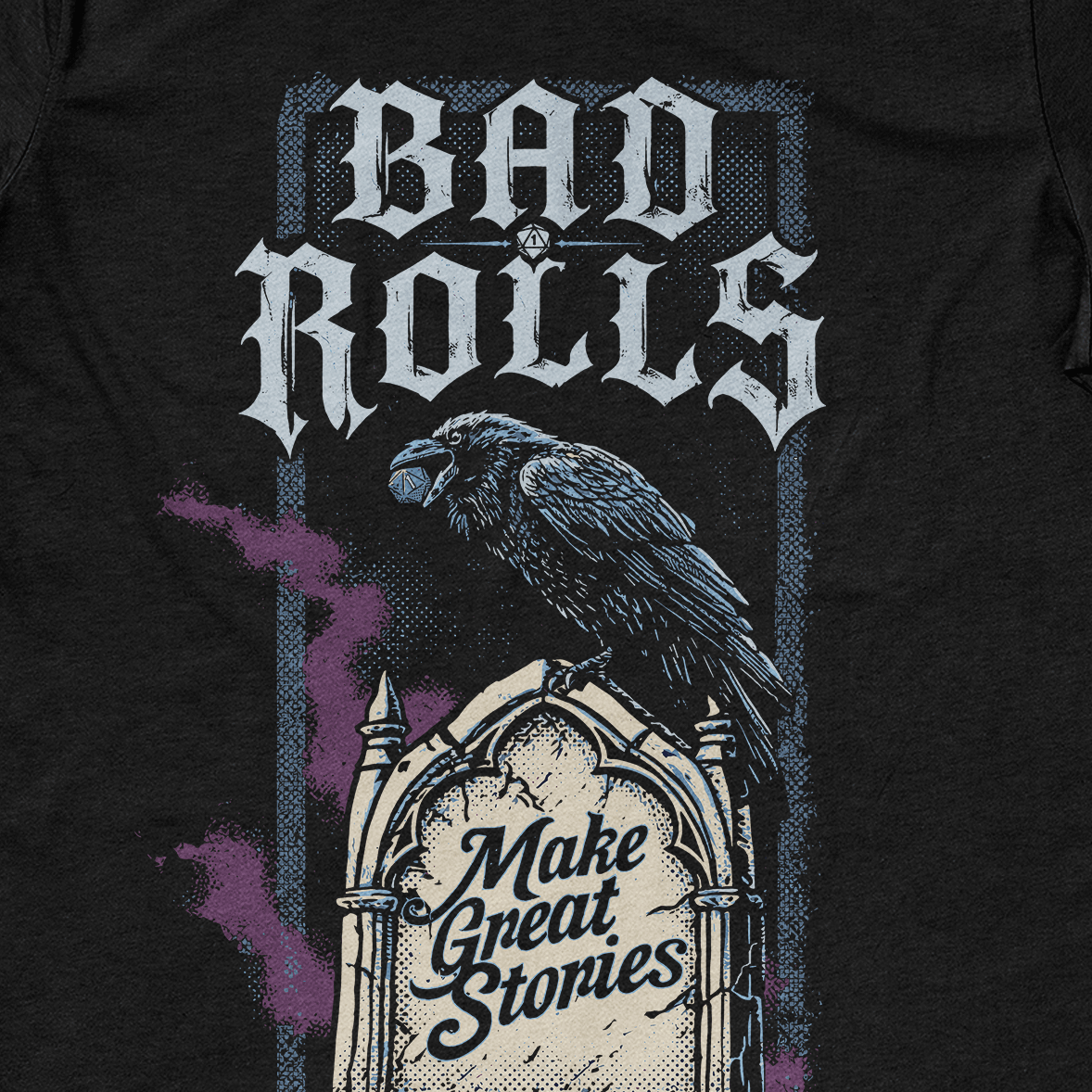 Bad Rolls T-Shirt - Cardtisan - T-Shirt - Black - S - casual wear - dnd