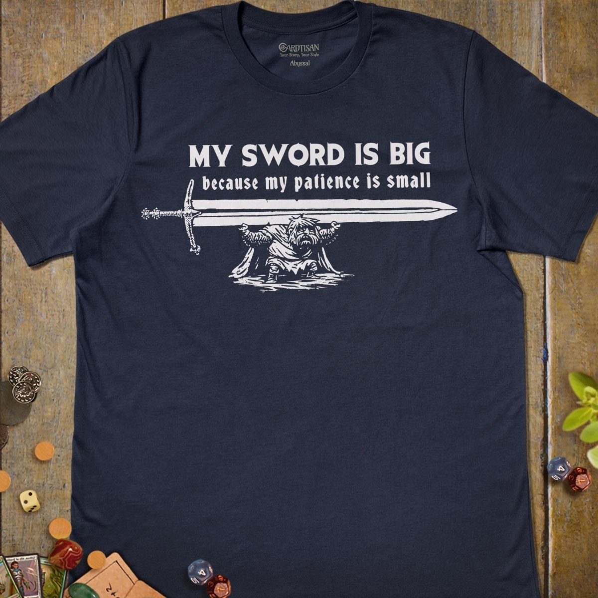 Big Sword T-Shirt - Cardtisan - T-Shirt - Navy - S - casual wear - everyday style