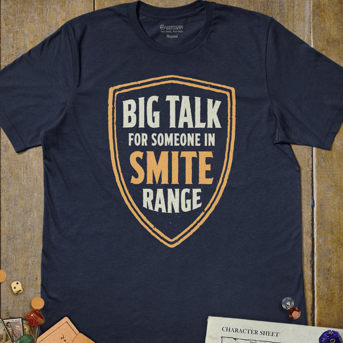 Big Talk Smite T-Shirt - Cardtisan - T-Shirt - Navy - S - casual wear - dnd