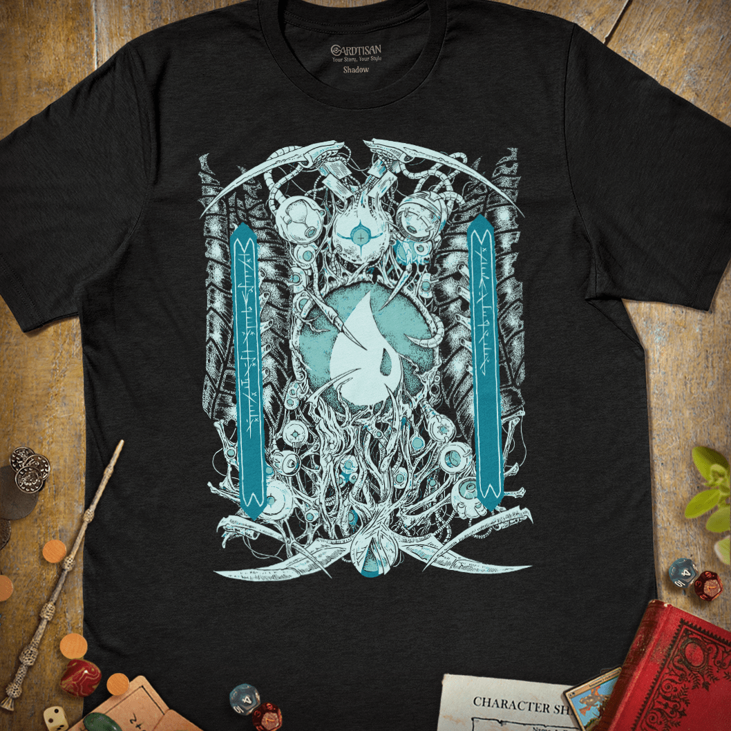 Blue Mana Phyrexia T-Shirt - Cardtisan - T-Shirt - Dark - S - casual wear - everyday style