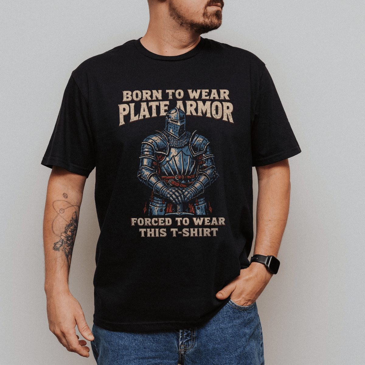 Born for Plate Armor T-Shirt - Cardtisan - T-Shirt - Black - S - casual wear - everyday style