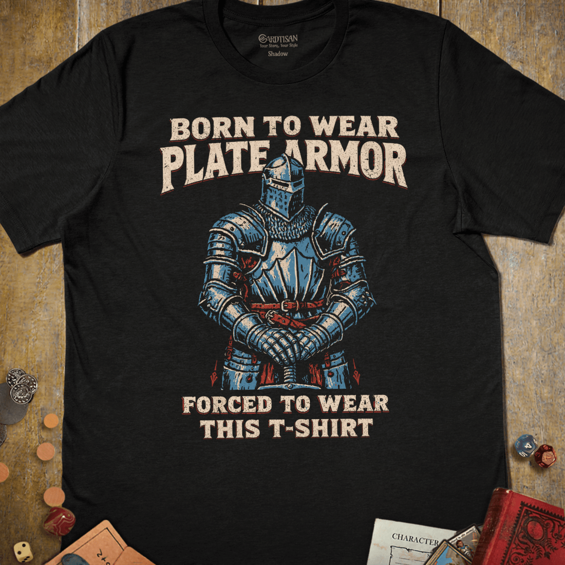 Born for Plate Armor T-Shirt - Cardtisan - T-Shirt - Black - S - casual wear - everyday style