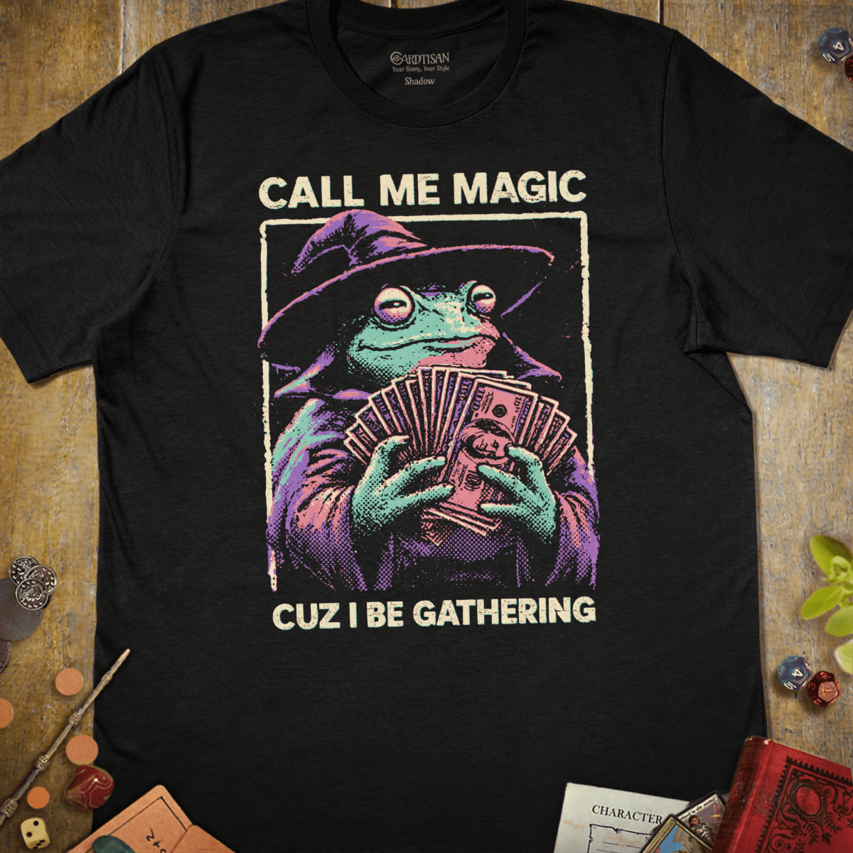 Call Me Magic T-Shirt - Cardtisan - T-Shirt - Black - S - casual wear - everyday style