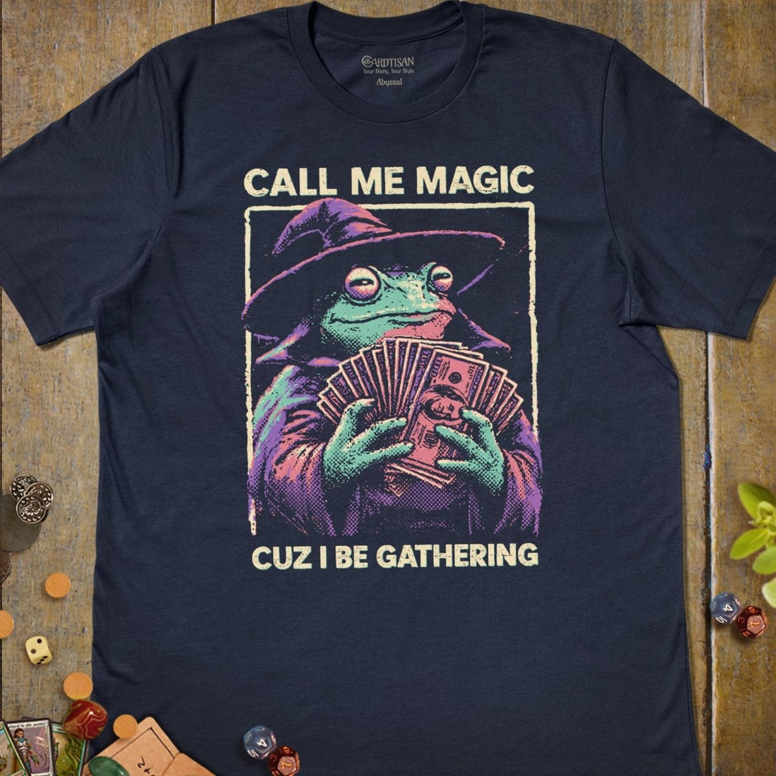 Call Me Magic T-Shirt - Cardtisan - T-Shirt - Navy - S - casual wear - everyday style