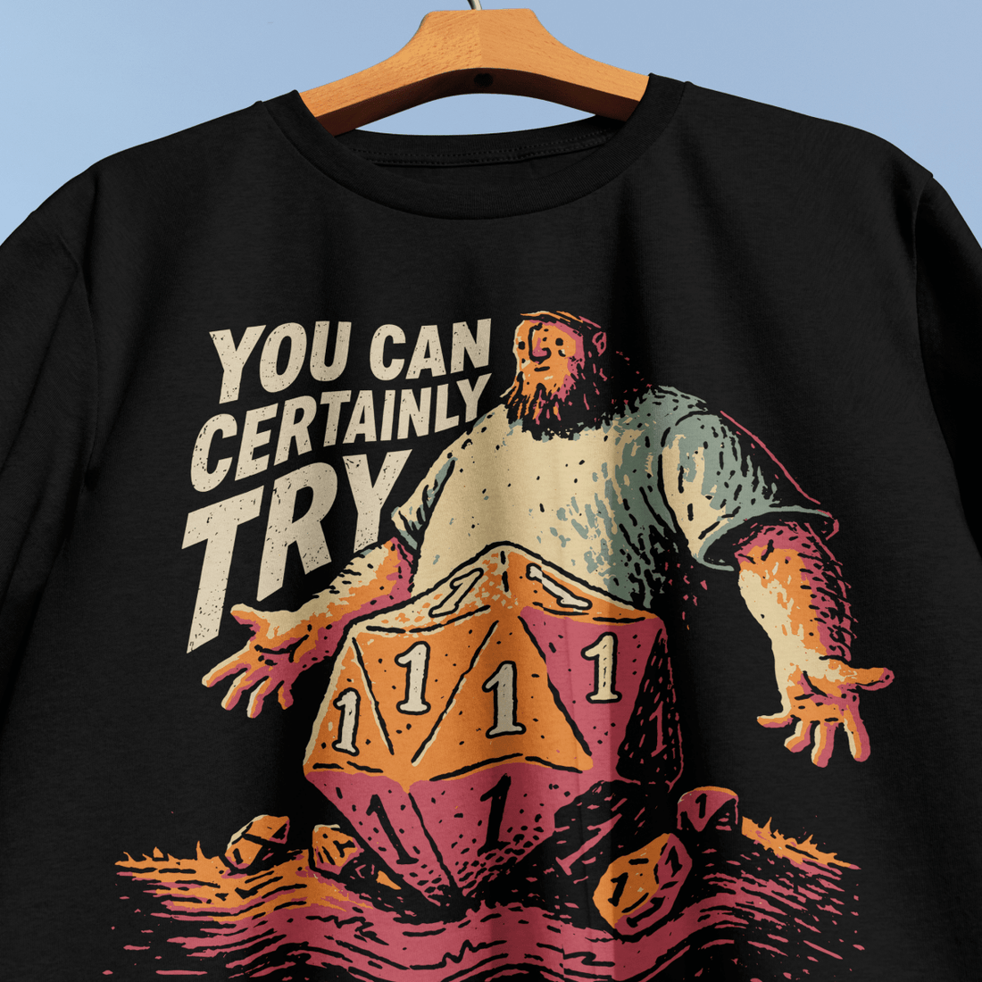 Certainly Try T-Shirt - Cardtisan - T-Shirt - Navy - S - casual wear - dnd