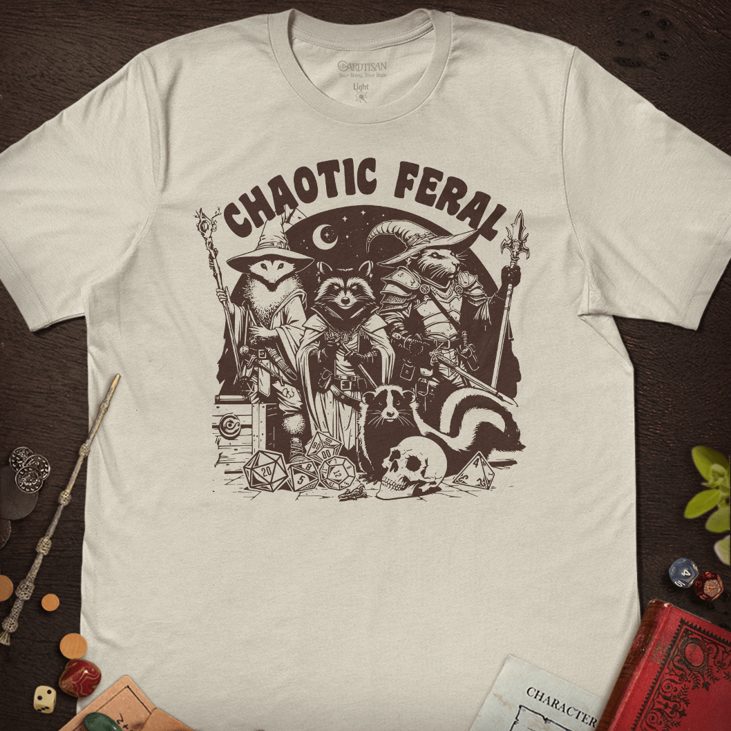 Chaotic Feral T-Shirt - Cardtisan - T-Shirt - Light - S - casual wear - dnd