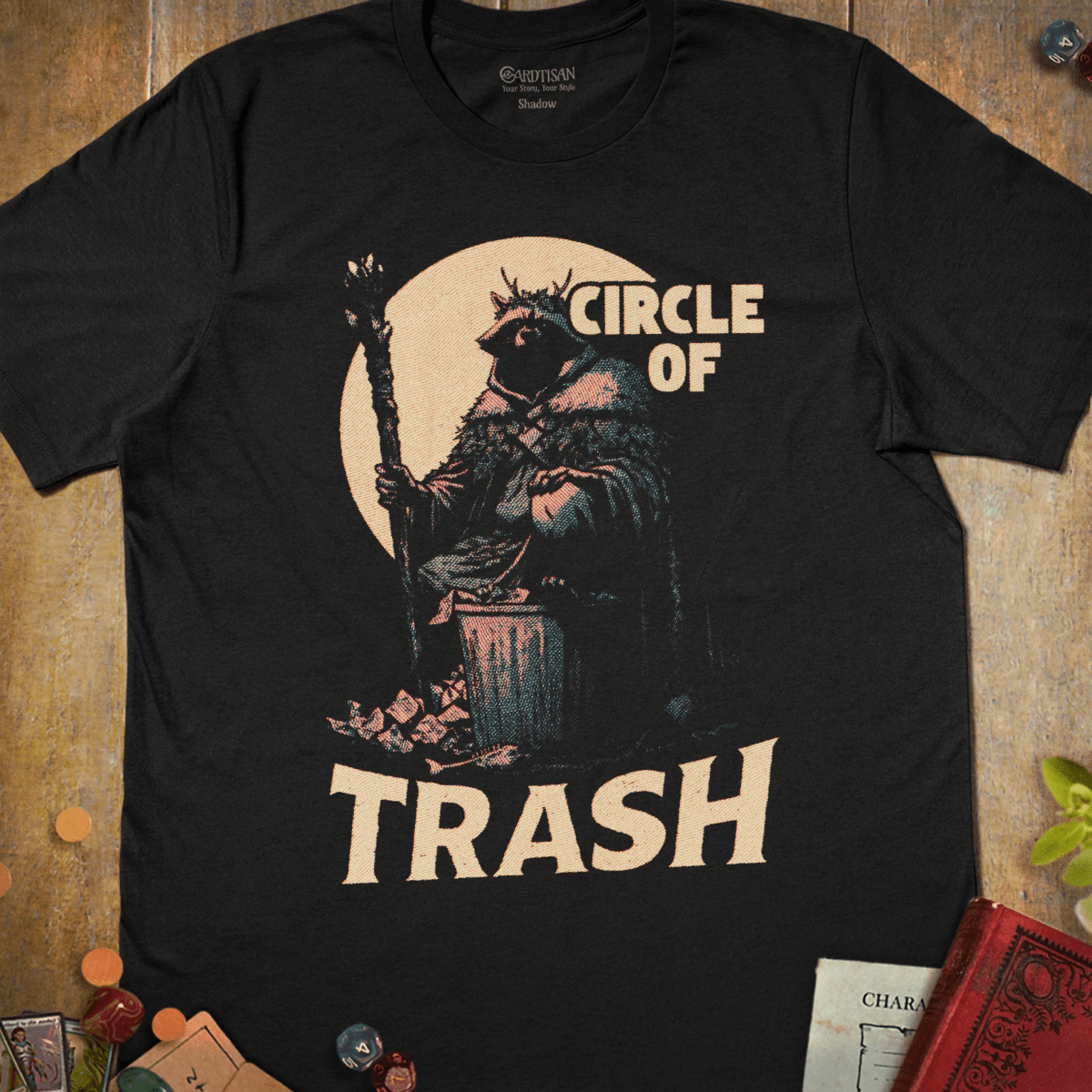 Circle of Trash T-Shirt - Cardtisan - T-Shirt - S - Black - casual wear - dnd