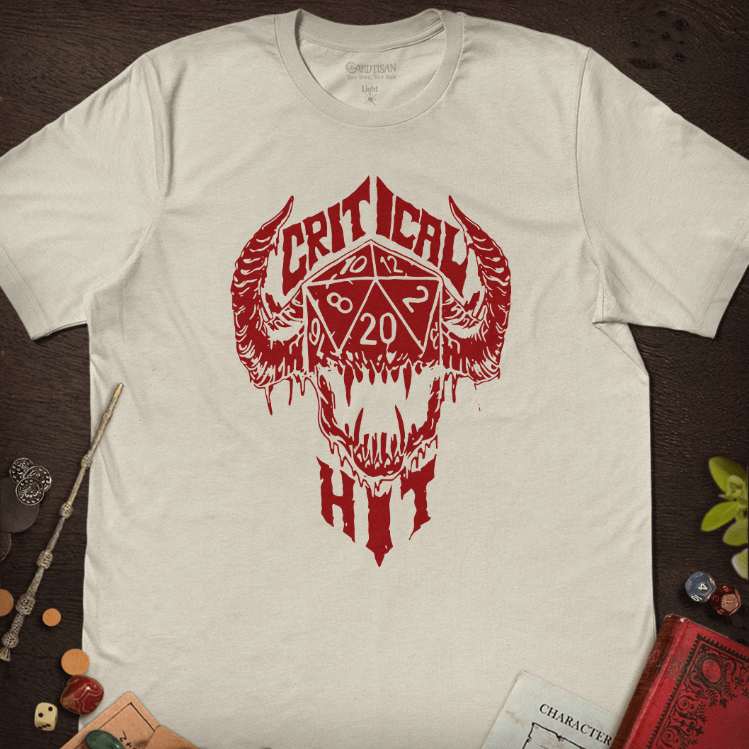Critical Hit Skull T-Shirt - Cardtisan - T-Shirt - Light - S - casual wear - dice
