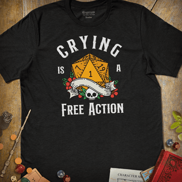 Crying Free Action T-Shirt - Cardtisan - T-Shirt - Dark - S - casual wear - dnd