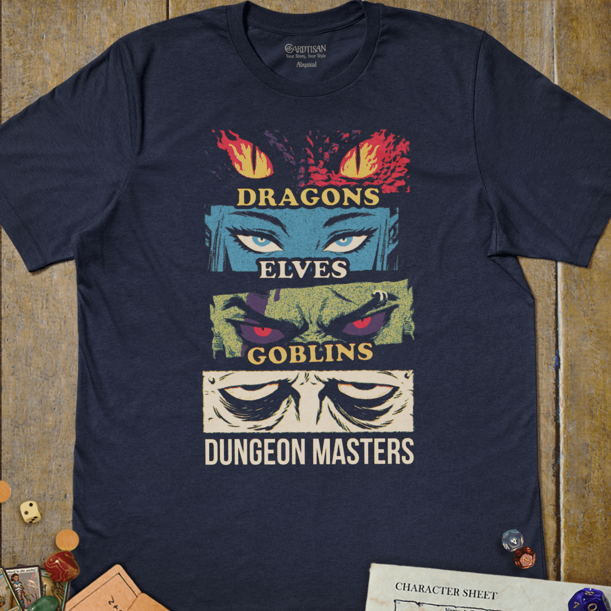 Dungeon Master Eyes T-Shirt - Cardtisan - T-Shirt - S - Navy - casual wear - dnd