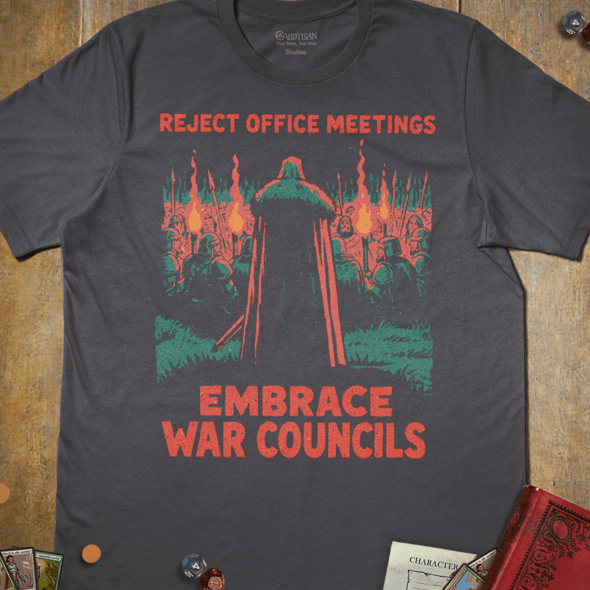 Embrace War Councils T-Shirt - Cardtisan - T-Shirt - Charcoal - M - casual wear - everyday style