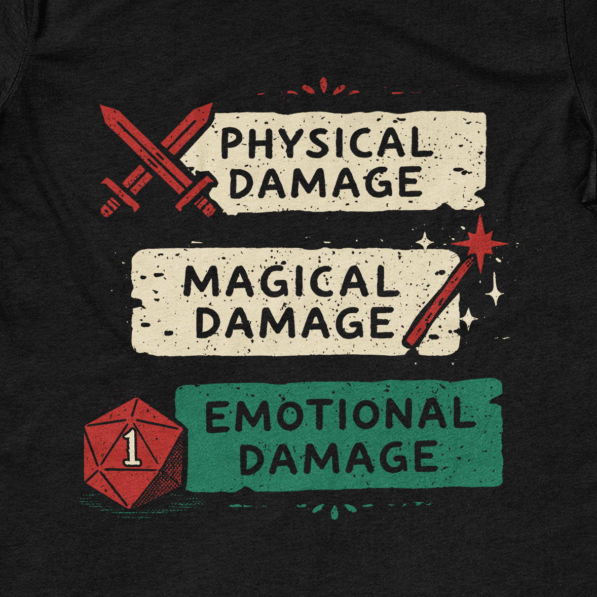 Emotional Damage T-Shirt - Cardtisan - T-Shirt - Black - S - casual wear - dnd