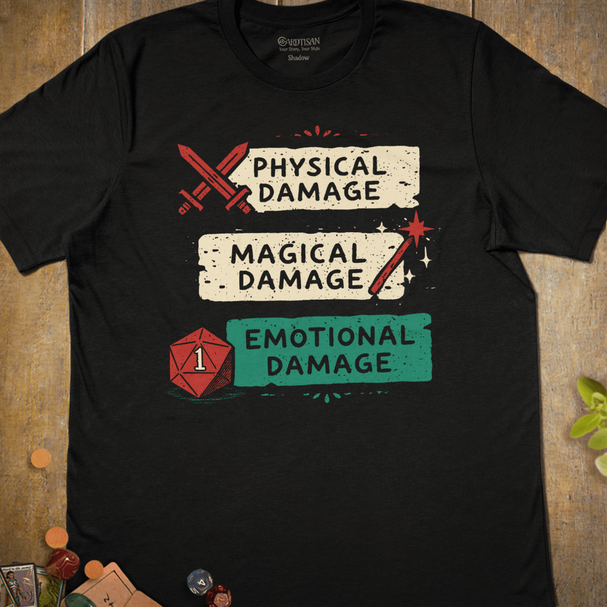 Emotional Damage T-Shirt - Cardtisan - T-Shirt - Black - S - casual wear - dnd
