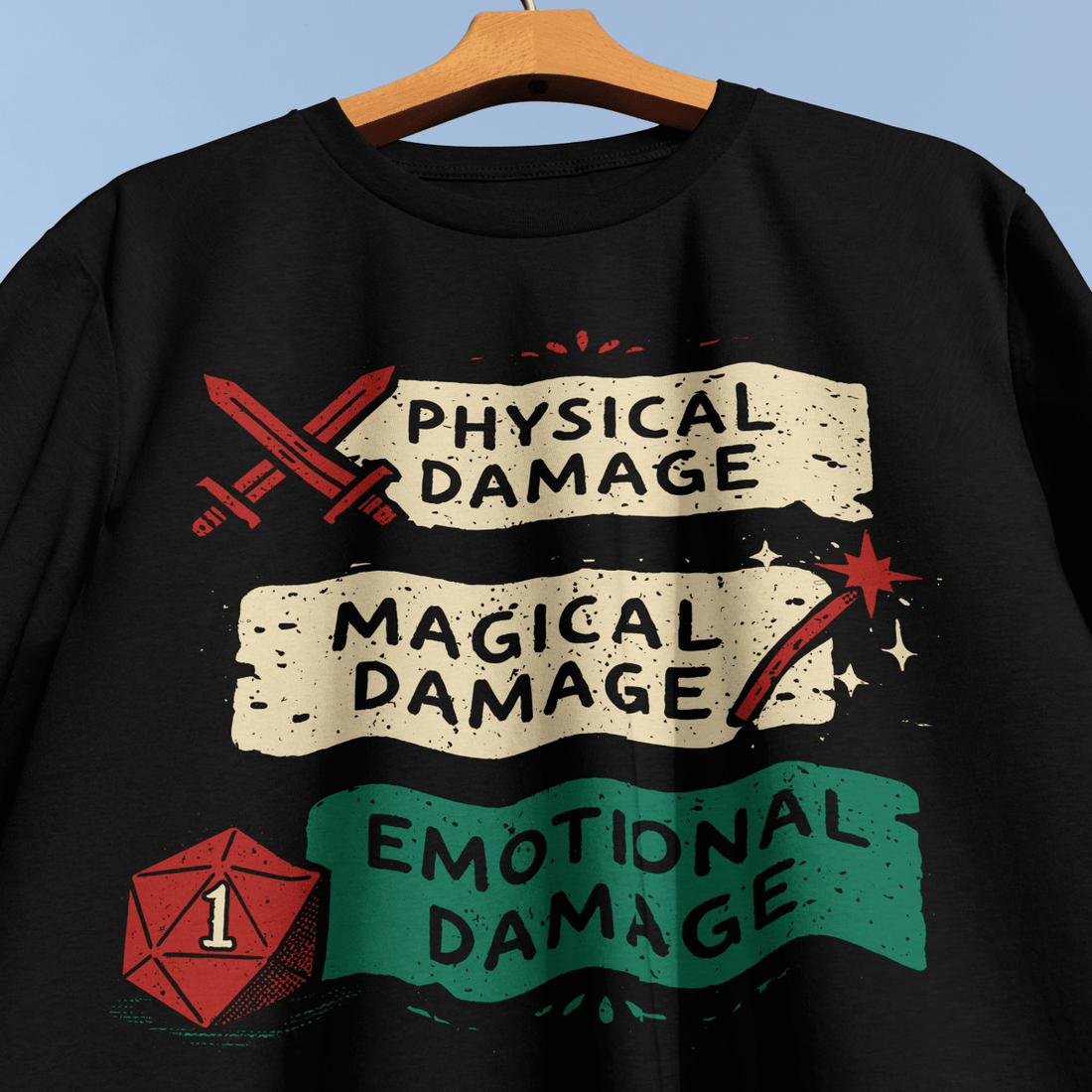 Emotional Damage T-Shirt - Cardtisan - T-Shirt - Black - S - casual wear - dnd