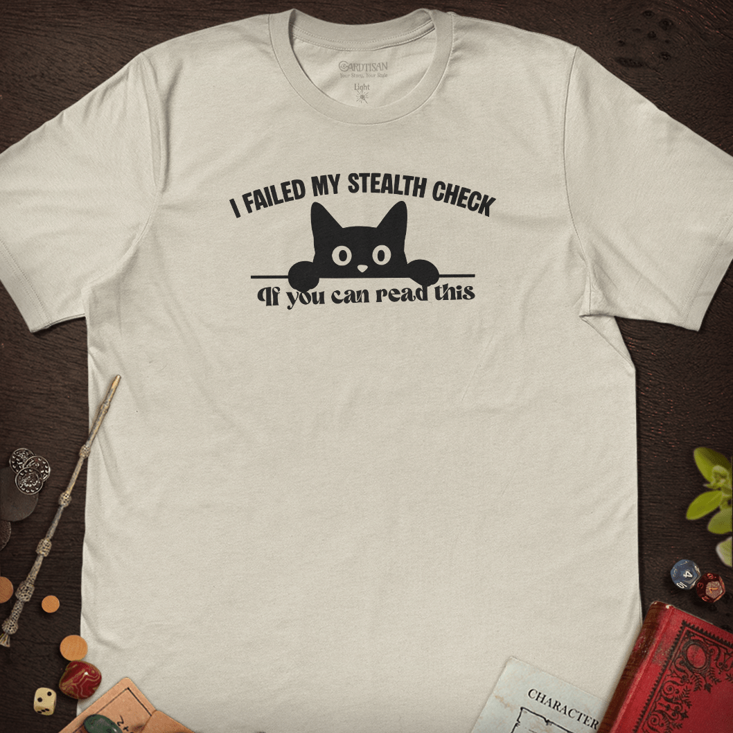 Failed Stealth Check T-Shirt - Cardtisan - T-Shirt - Berry - S - casual wear - dnd