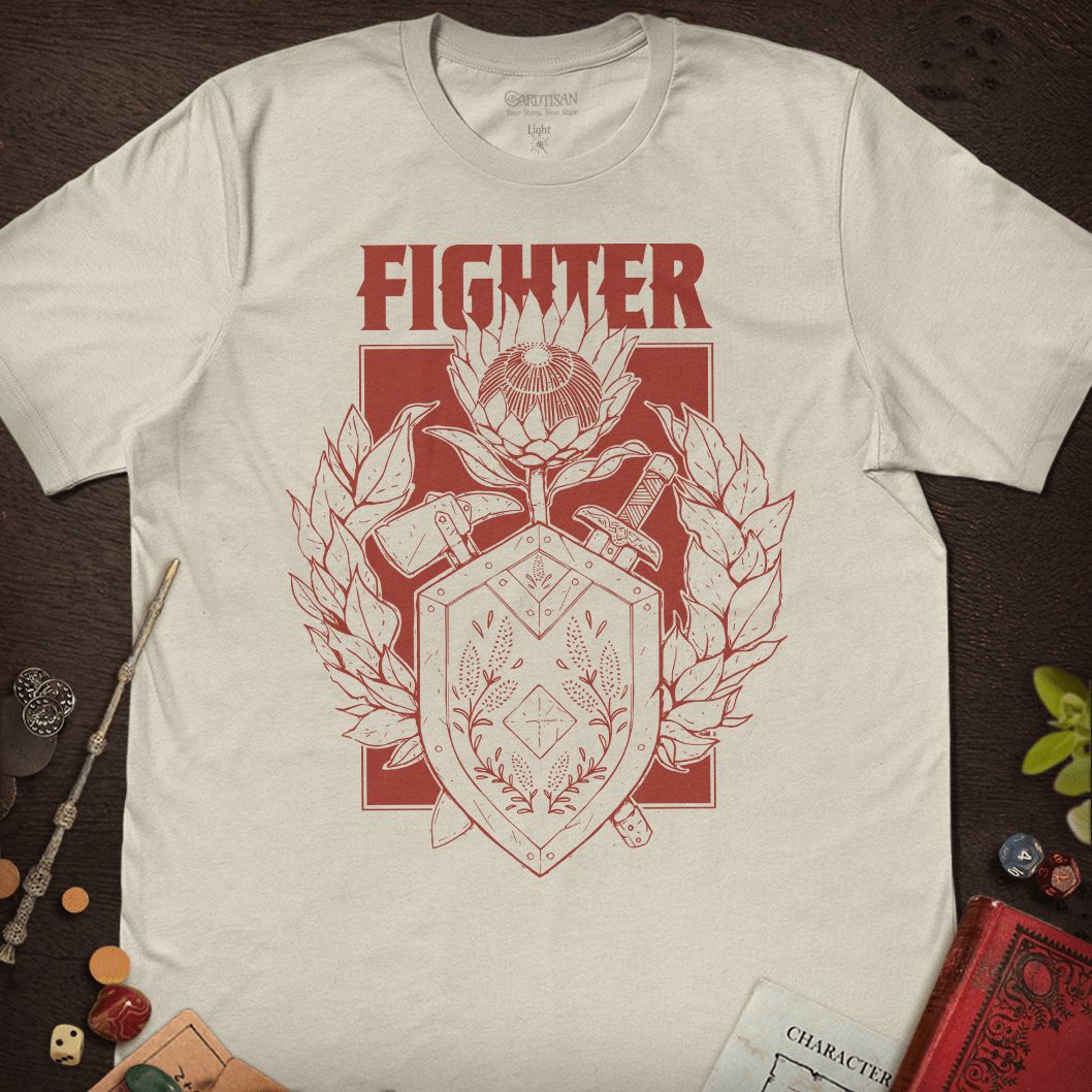 Fighter Class T-Shirt - Cardtisan - T-Shirt - Light - S - casual wear - dnd
