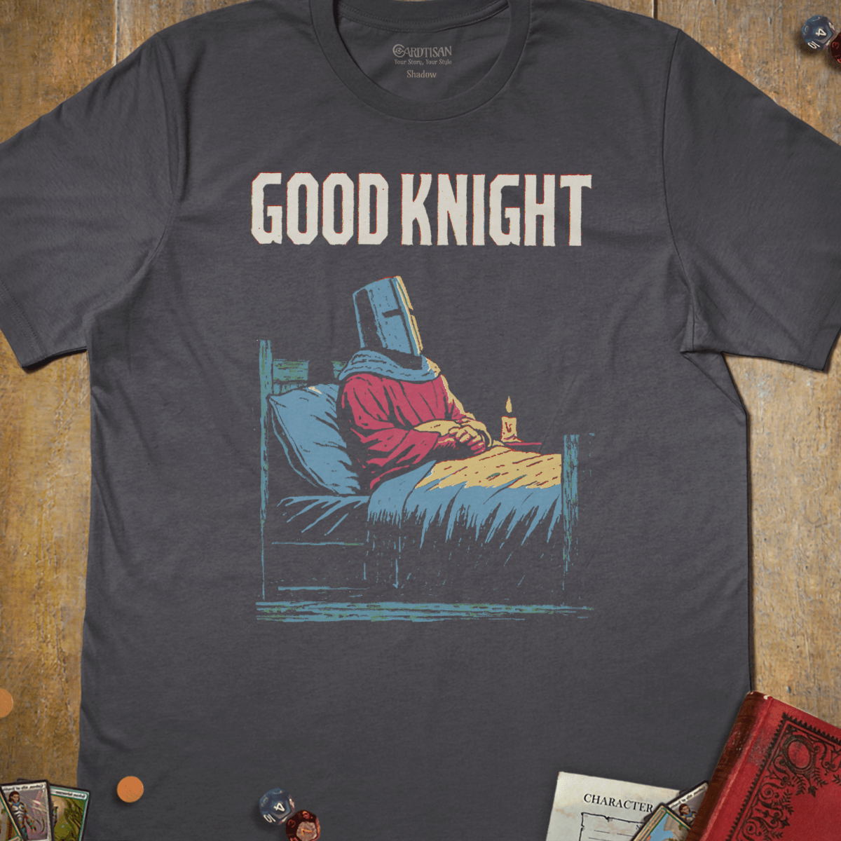 Good Knight T-Shirt - Cardtisan - T-Shirt - Charcoal - S - casual wear - everyday style