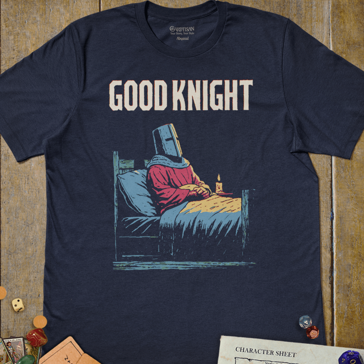 Good Knight T-Shirt - Cardtisan - T-Shirt - Navy - S - casual wear - everyday style