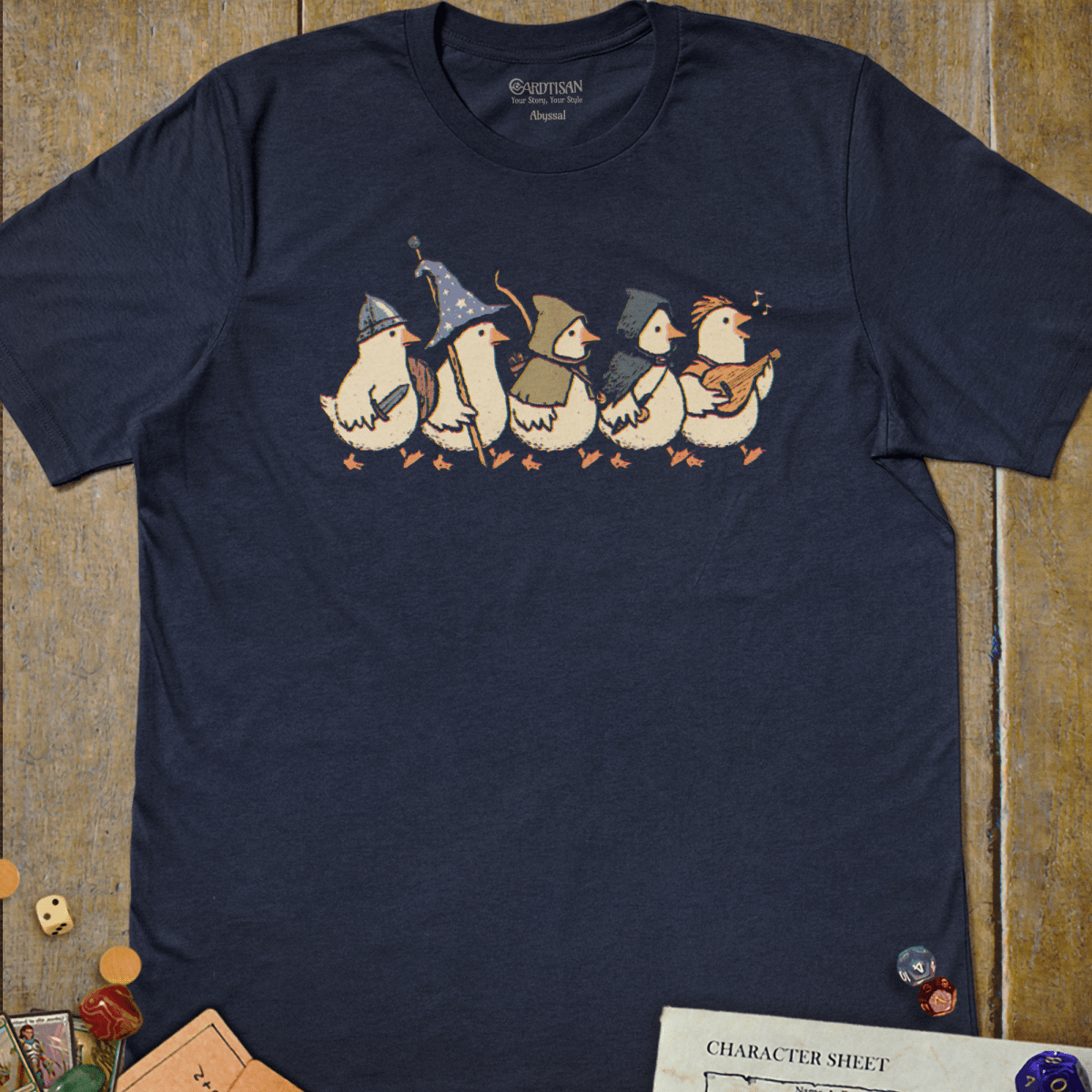 Goose Party T-Shirt - Cardtisan - T-Shirt - Navy - S - casual wear - dnd