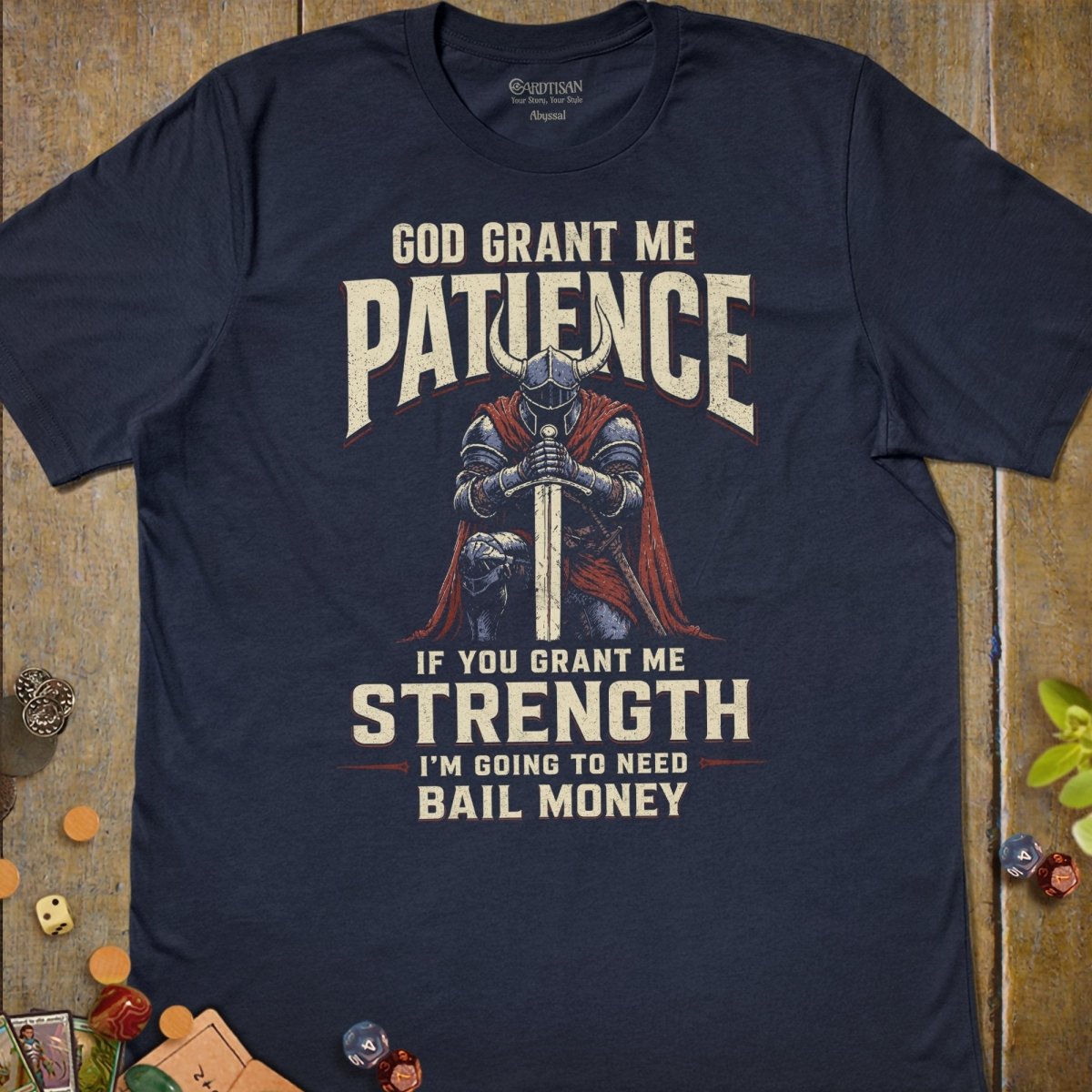 Grant Me Patience T-Shirt - Cardtisan - T-Shirt - Navy - S - casual wear - everyday style