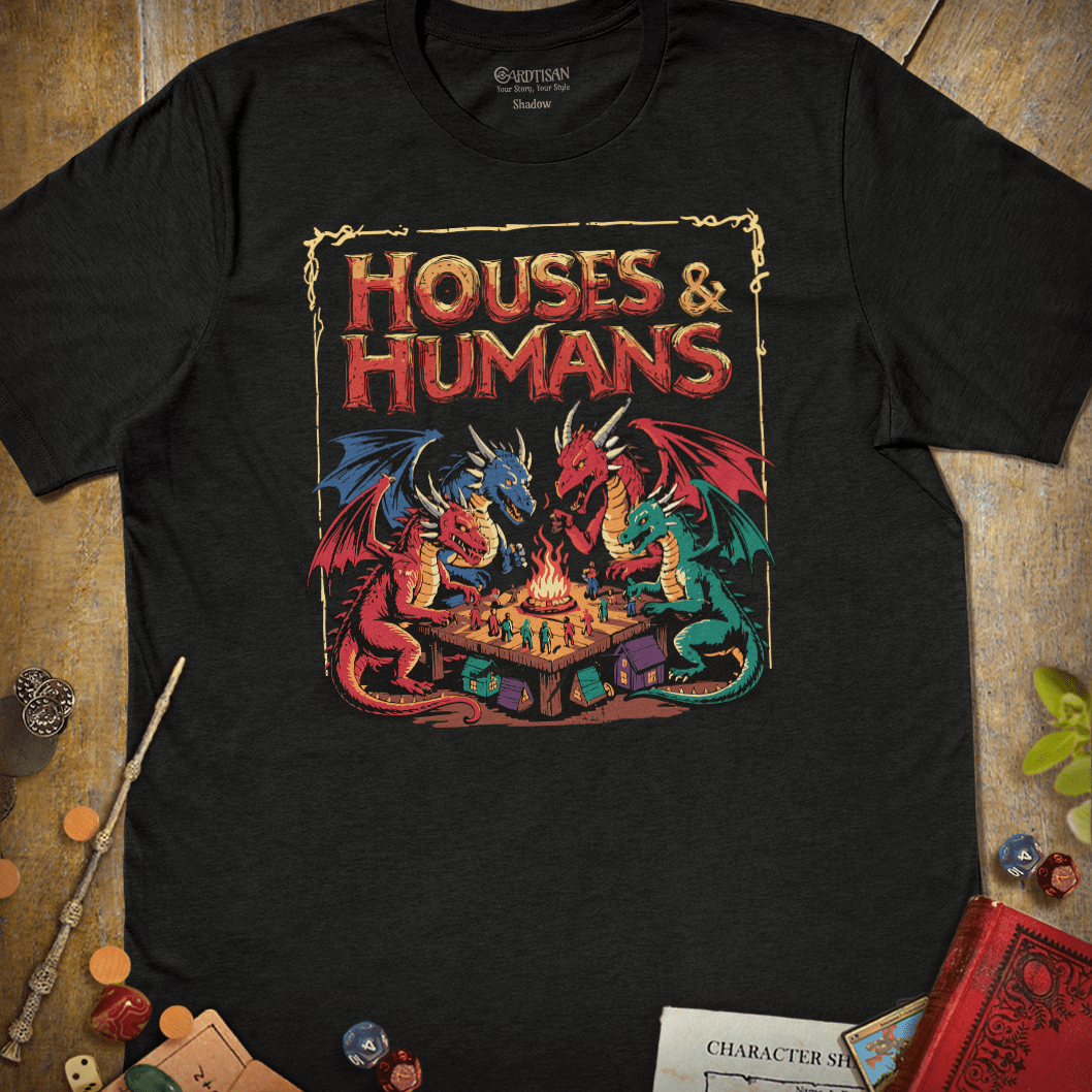 Houses and Humans T-Shirt - Cardtisan - T-Shirt - Dark - S - casual wear - dnd