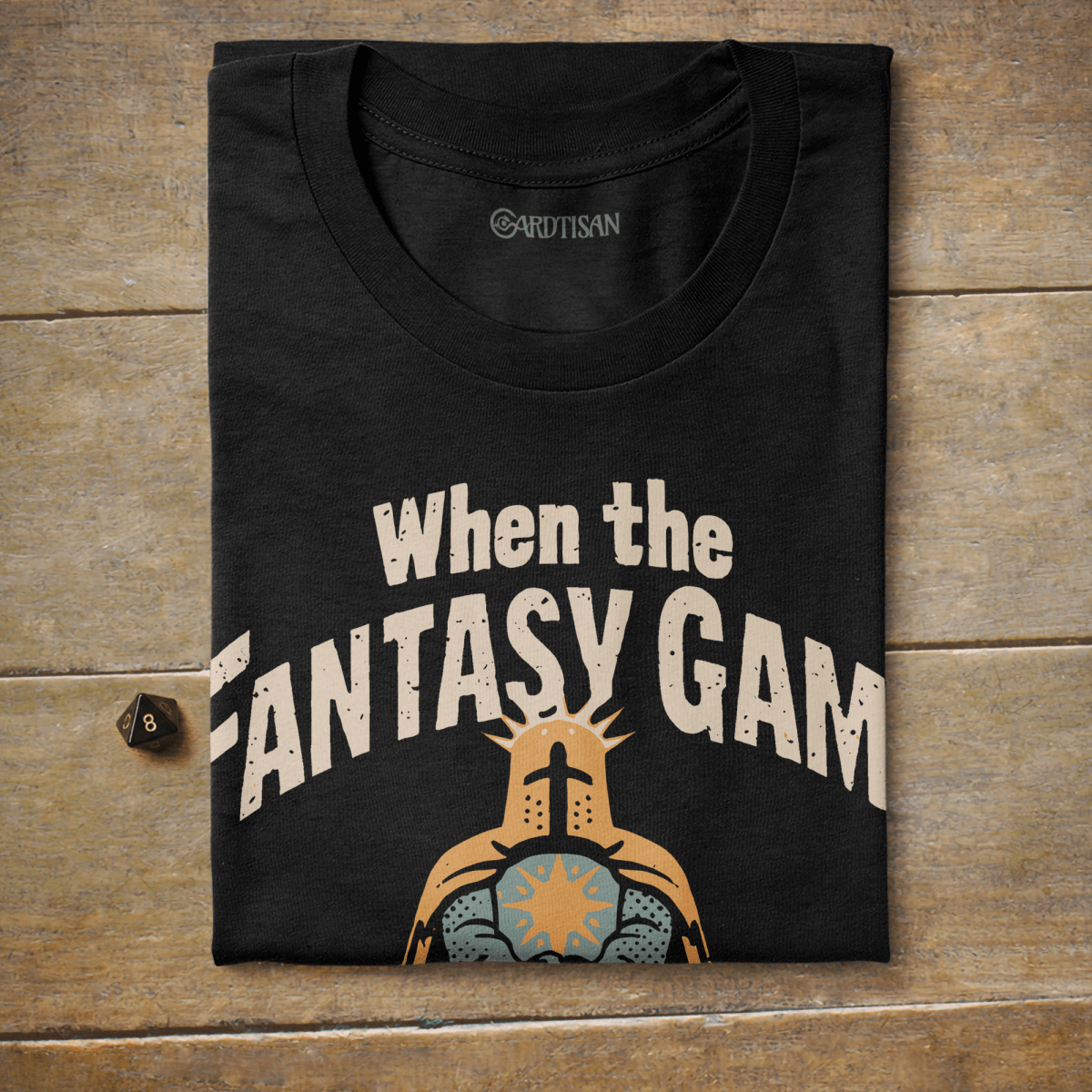 Human Knight Option T-Shirt - Cardtisan - T-Shirt - Black - S - casual wear - dnd