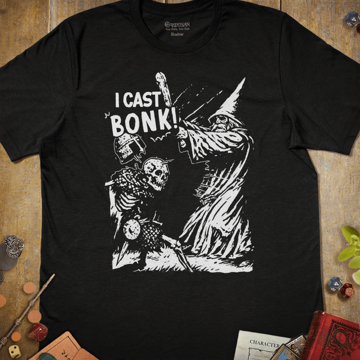 I Cast Bonk! T-Shirt - Cardtisan - T-Shirt - Black - S - casual wear - dnd