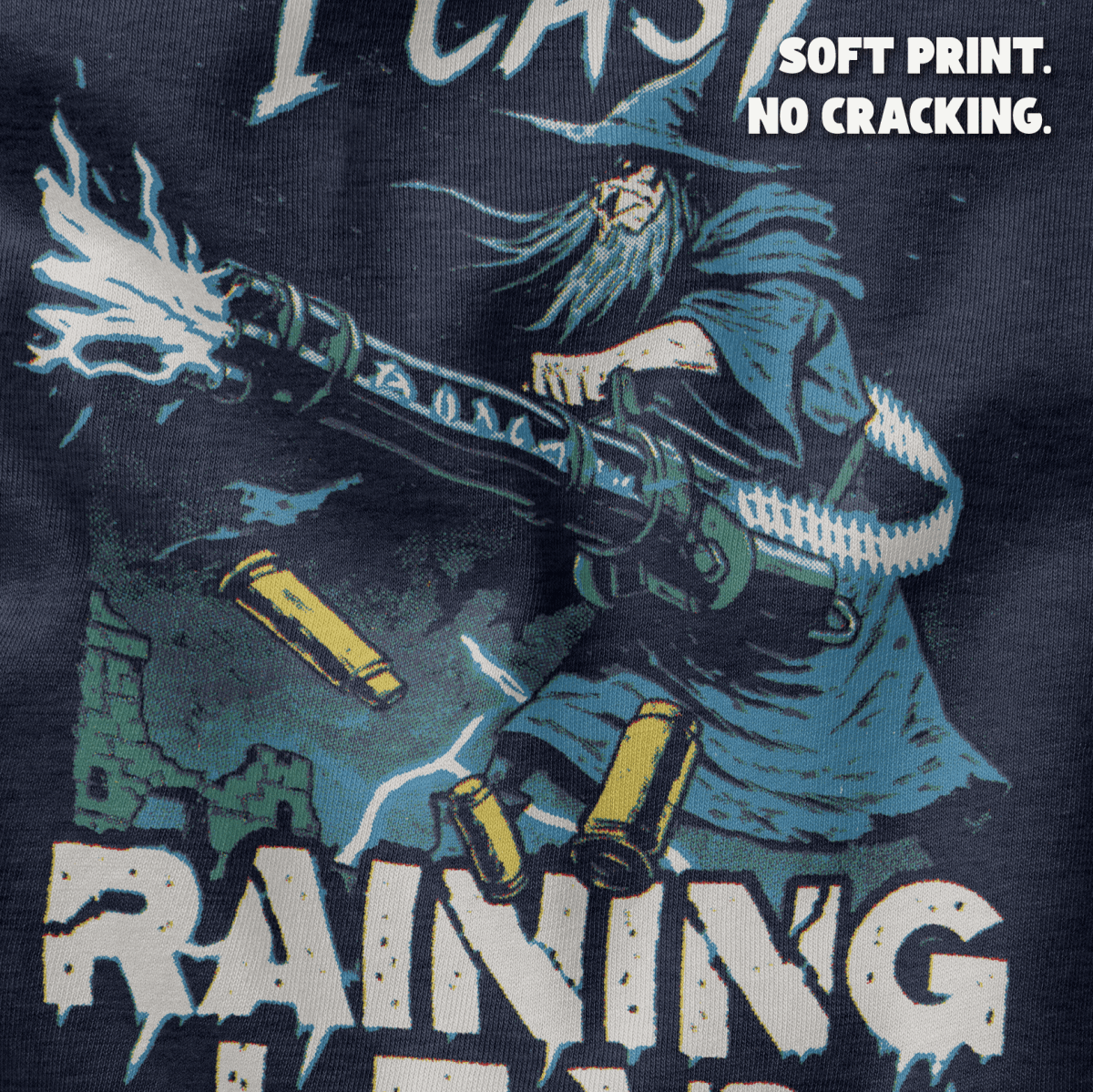 I Cast Raining Lead T-Shirt - Cardtisan - T-Shirt - Navy - S - casual wear - dnd