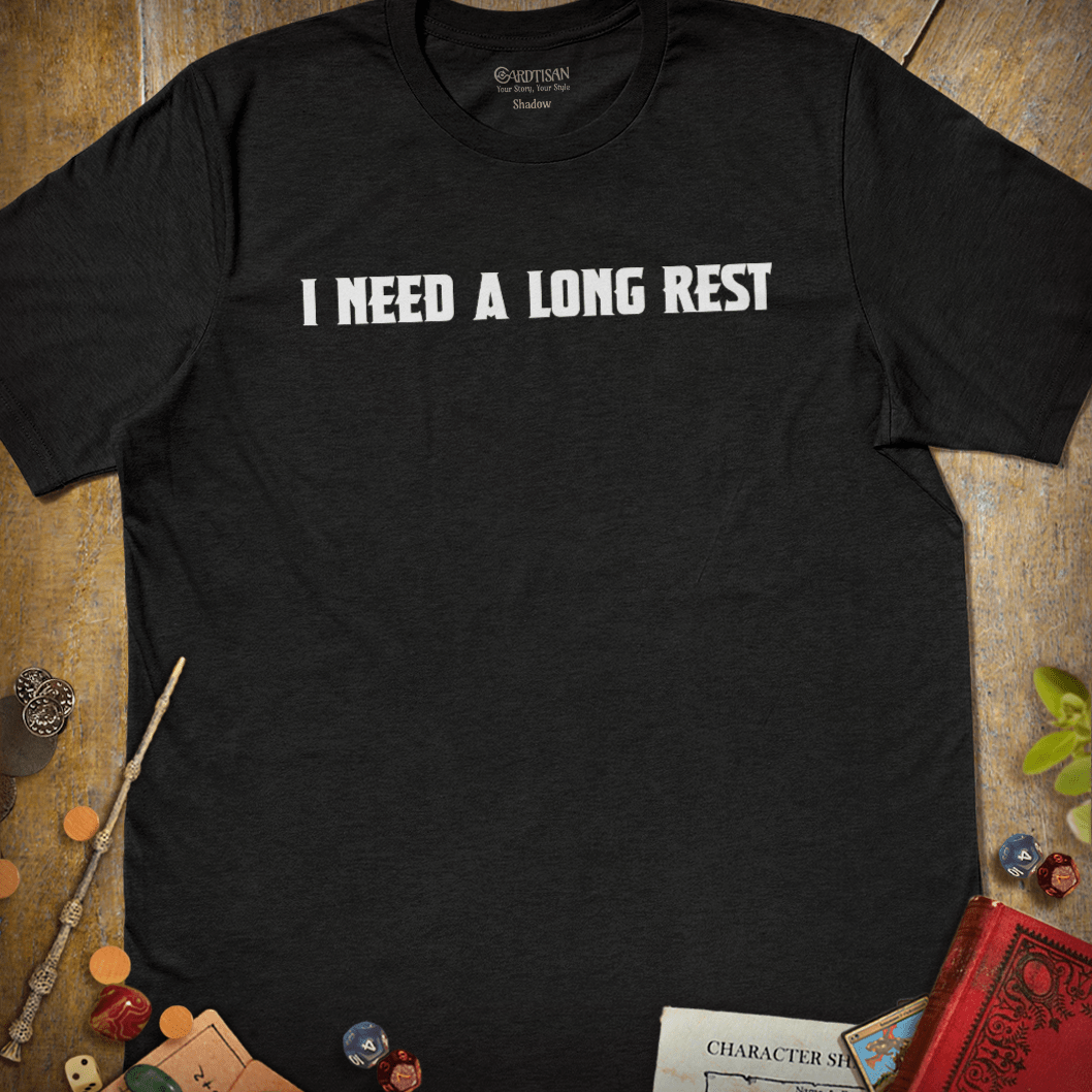 I need a long rest T-Shirt - Cardtisan - T-Shirt - Dark - S - casual wear - dnd