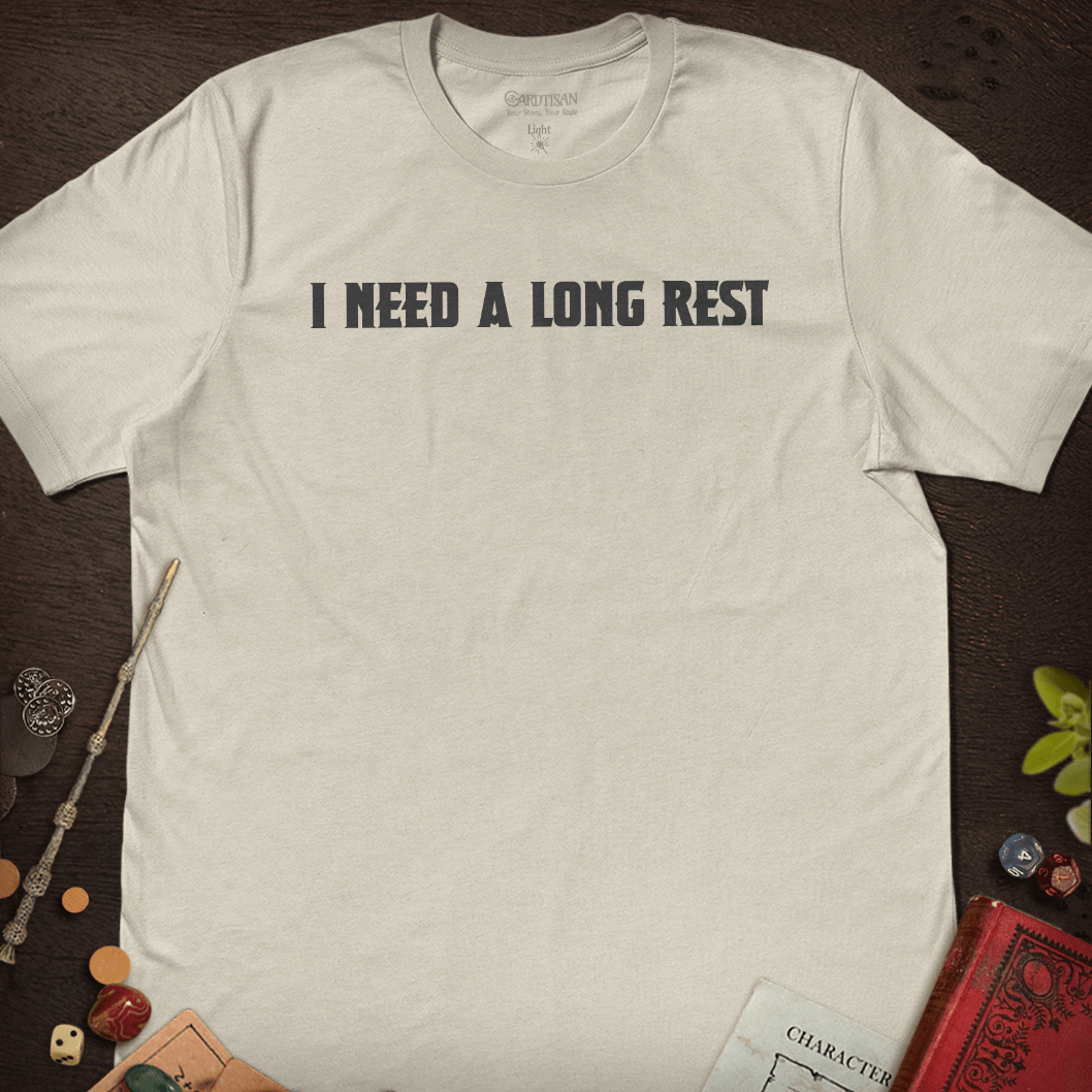 I need a long rest T-Shirt - Cardtisan - T-Shirt - Dark - S - casual wear - dnd