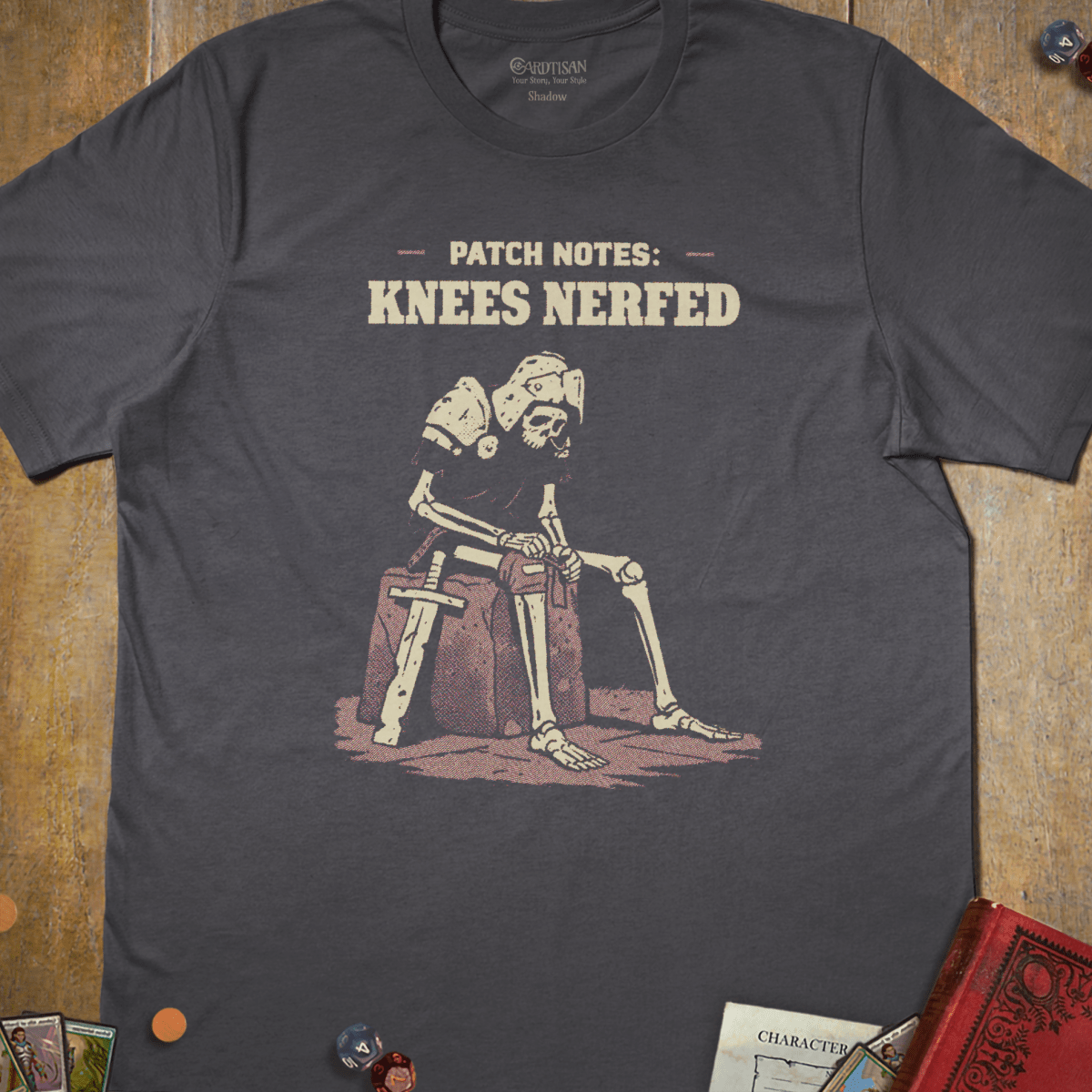 Knees Nerfed T-Shirt - Cardtisan - T-Shirt - Charcoal - S - casual wear - everyday style