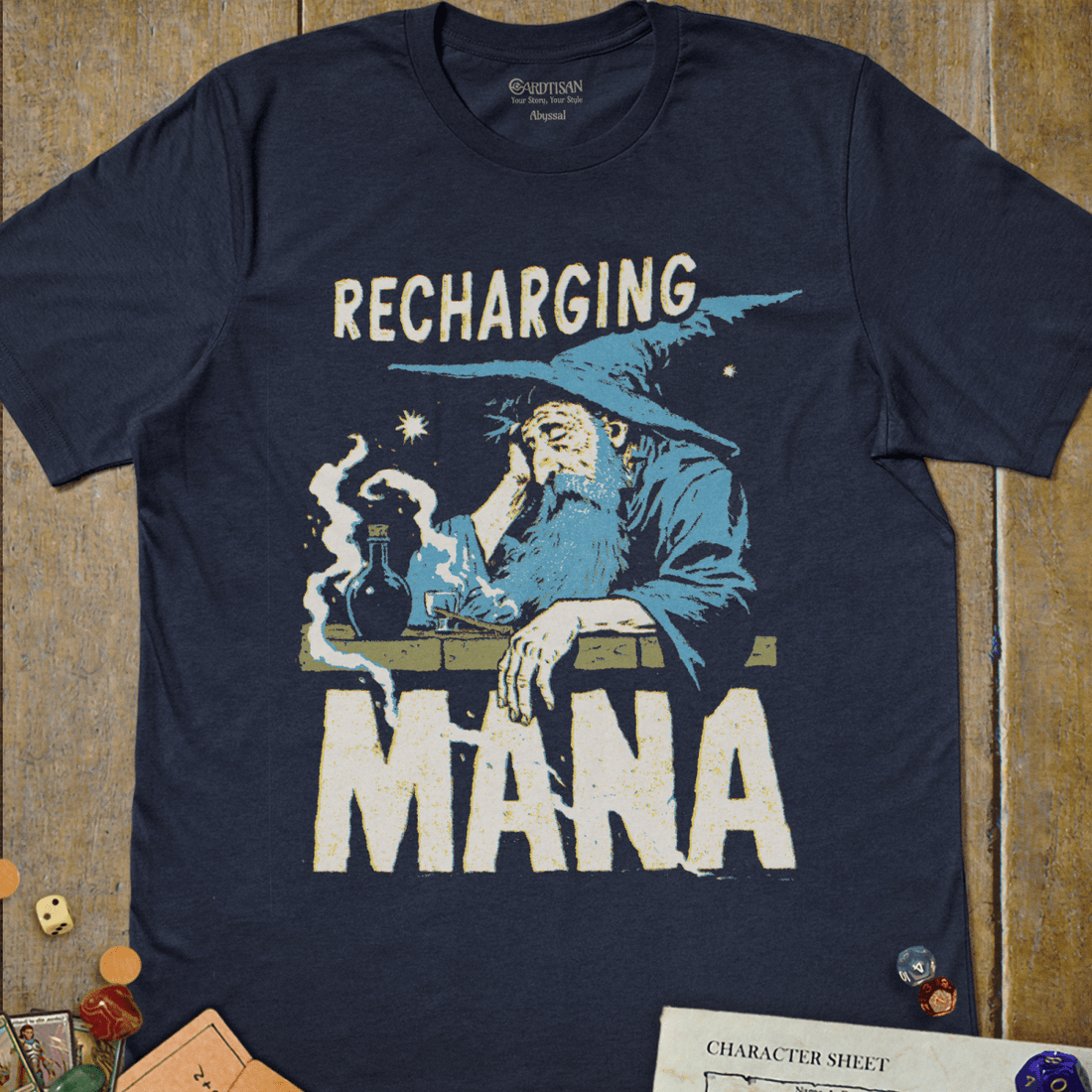 Mana Recharge T-Shirt - Cardtisan - T-Shirt - Navy - S - casual wear - everyday style