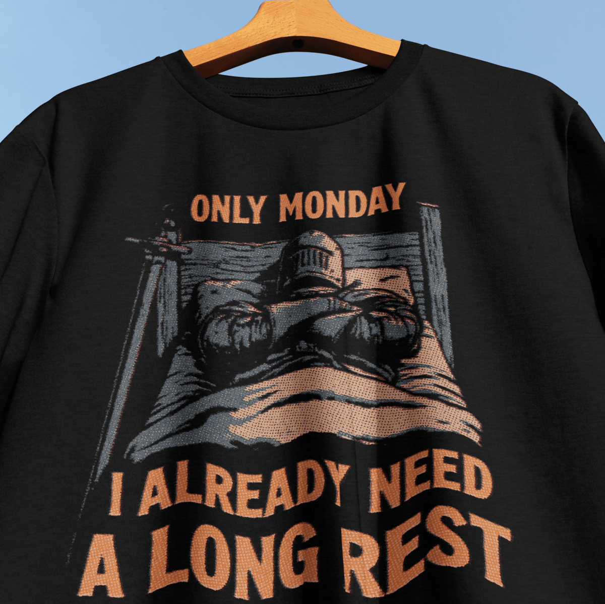 Monday Long Rest T-Shirt - Cardtisan - T-Shirt - Navy - S - dungeons-and-dragons - fantasy